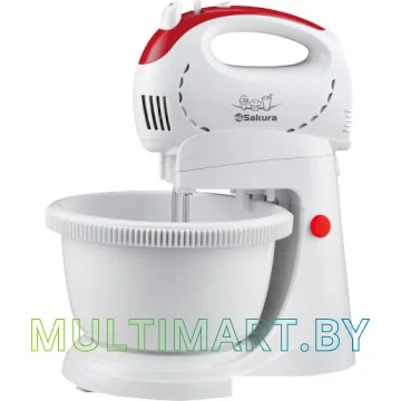 Миксер Sakura SA-6319CR (белый/красный)